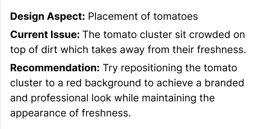Recommendation: placement of tomatoes