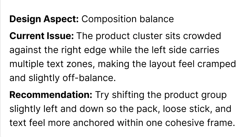 Recommendation: composition balance