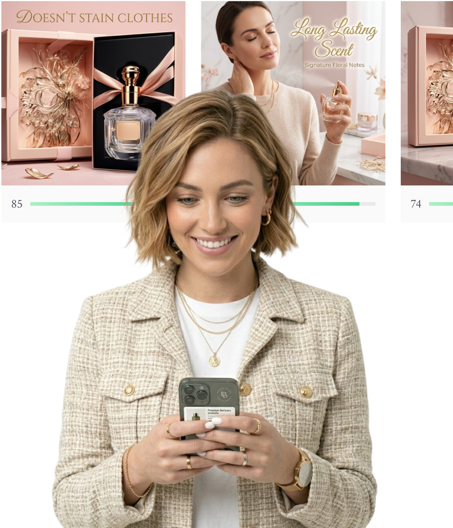 Beauty product imagery scored in Vizit